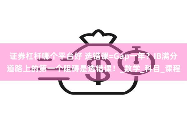 证券杠杆哪个平台好 选错课=Gap一年?IB满分道路上的第一个阻碍是选错课!_数学_科目_课程