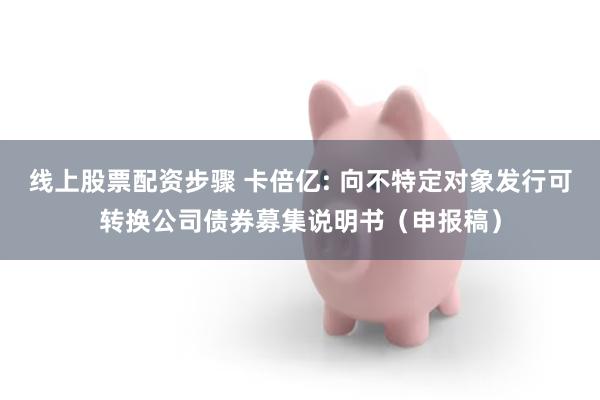 线上股票配资步骤 卡倍亿: 向不特定对象发行可转换公司债券募集说明书(申报稿)