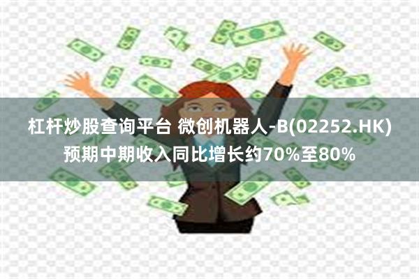 杠杆炒股查询平台 微创机器人-B(02252.HK)预期中期收入同比增长约70%至80%