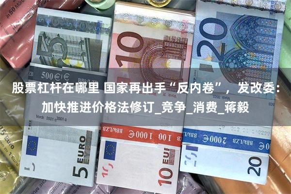 股票杠杆在哪里 国家再出手“反内卷”,发改委:加快推进价格法修订_竞争_消费_蒋毅