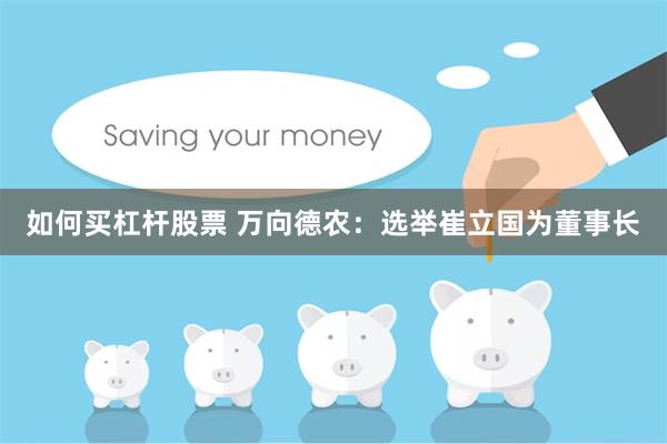 如何买杠杆股票 万向德农：选举崔立国为董事长